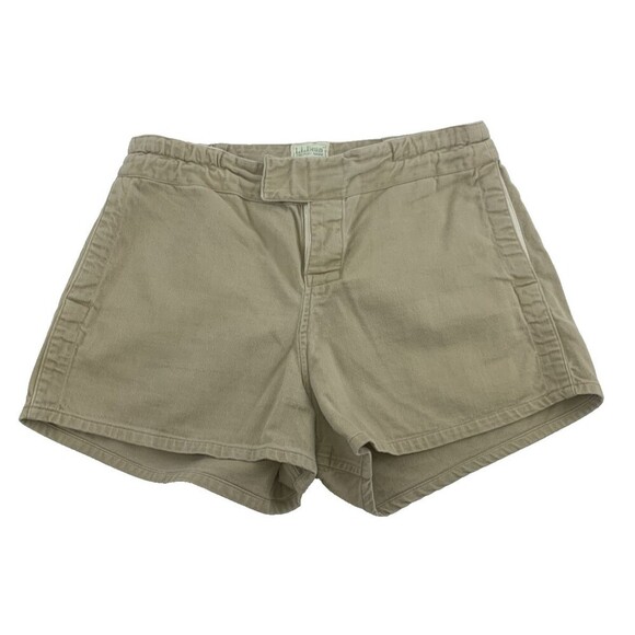 LL Bean Khaki Shorts Cotton Tan Drawstring Button 2 inch Pockets Womens Small - Picture 1 of 12